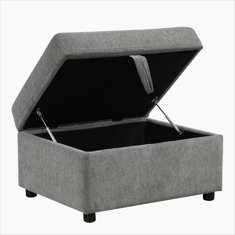 Canapé-lit modulaire convertible de 109,1 po avec canapé en forme de U et canapé-lit de rangement en forme de U avec repose-pieds de rangement mobile, gris