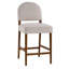 Tabouret de bar 26 po en bois d'hévéa gris clair et noyer, niveleur de sol réglable, siège spacieux pour îlot de cuisine (gris clair, ensemble de 2)-810233002