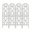 4 Pack Metal Garden Trellis 86.7" X 19.7" Rustproof Trellis For Climbing Plants Outdoor Flower Support Peacock Style Black