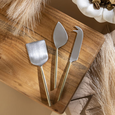 Glynn Set Of 3 Stainless Steel Cheese Set