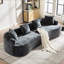 Causeuse incurvée, petit canapé en chenille avec 3 coussins, canapé profond pour appartement, salon, aucun assemblage requis-582763973