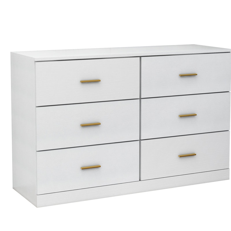 Commode 6 chambres à coucher blanche moderne - et spacieuse pour la commode de rangement de vêtements, utilisation polyvalente