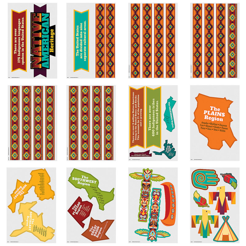 Fun Express Native American Heritage Bulletin Board Set - 41 Pc.