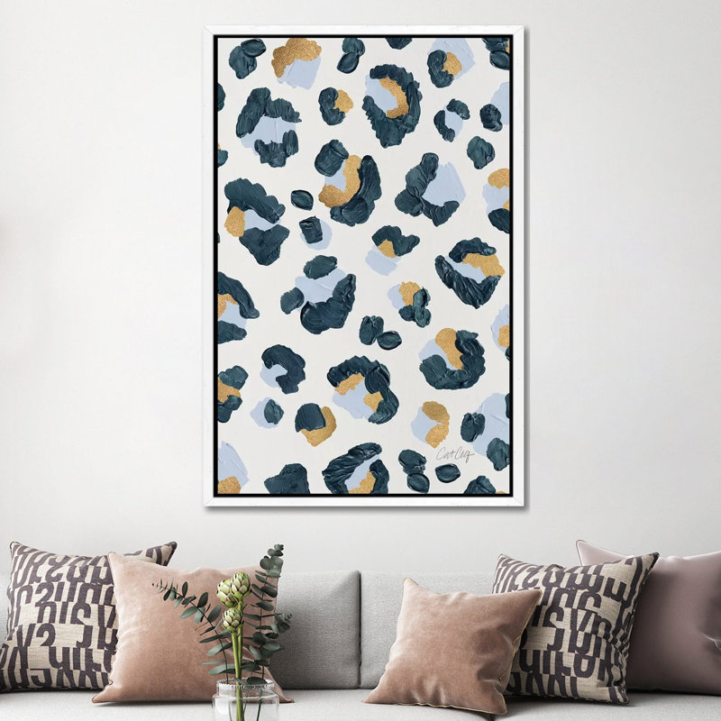Snow Leopard 1 Piece Wall Art on Canvas, 152.5 cm H x 101.5 cm W, White Framed
