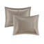 Édredon très grand taupe, charmeuse 7 pièces avec et avec coussins décoratifs charmeuse pour très grand lit, jupe de lit lavable à la machine incluse