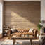 Panneaux muraux 3D en bois PU léger brun (2 pièces) (120 cm L x 60 cm H)