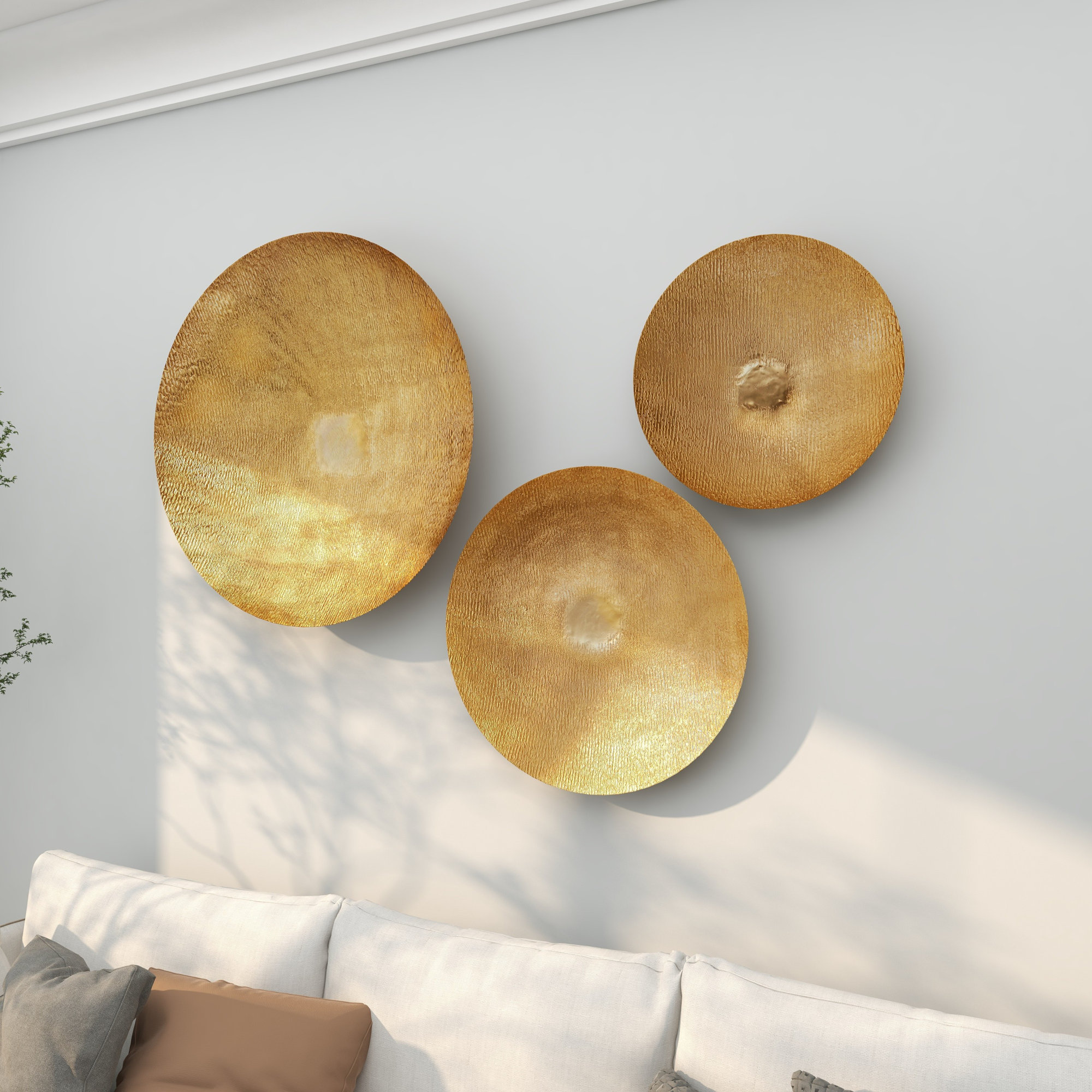 Metal Large Metallic Disk Plate Home Wall Decor