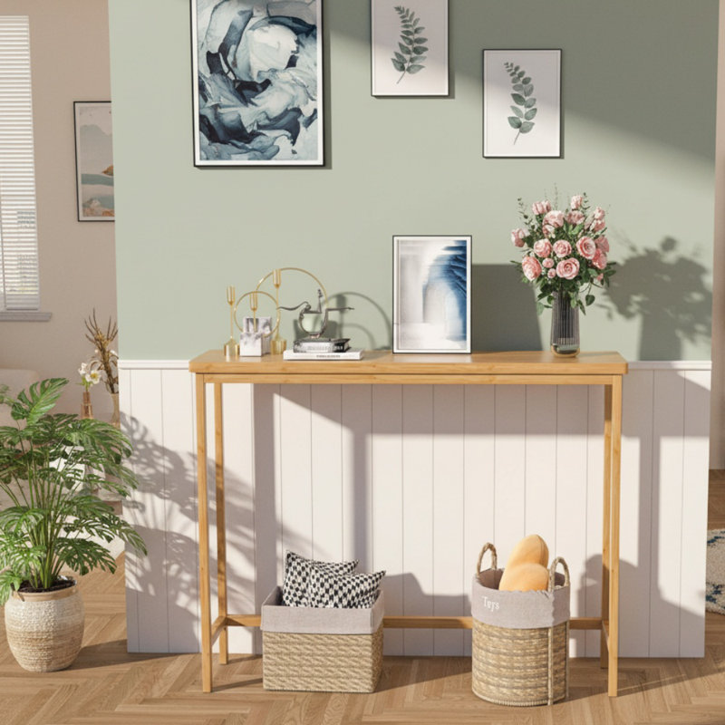 Console, table d'entrée, table de couloir en bambou 39 po 