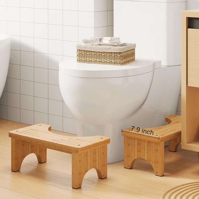 Tabouret de toilette en bambou pour adultes