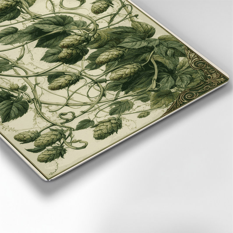 «Botanical Hops», art mural en métal beige, H 11 po x l 14 po
