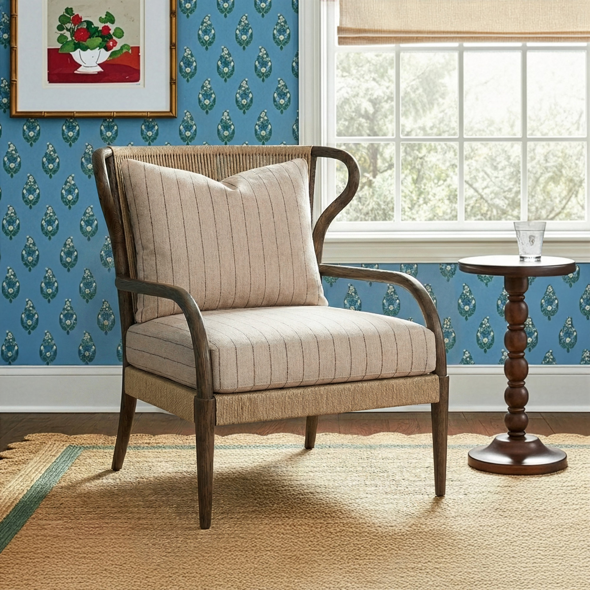 Amira Chair, Cream Striped