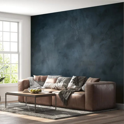 Deep Navy Concrete Wall Mural