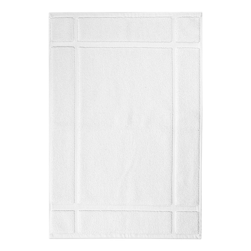 Tapis de bain uni 1350 g / m² 100% coton pour plancher de salle de bain, L 17 po x L 24 po, Blanc