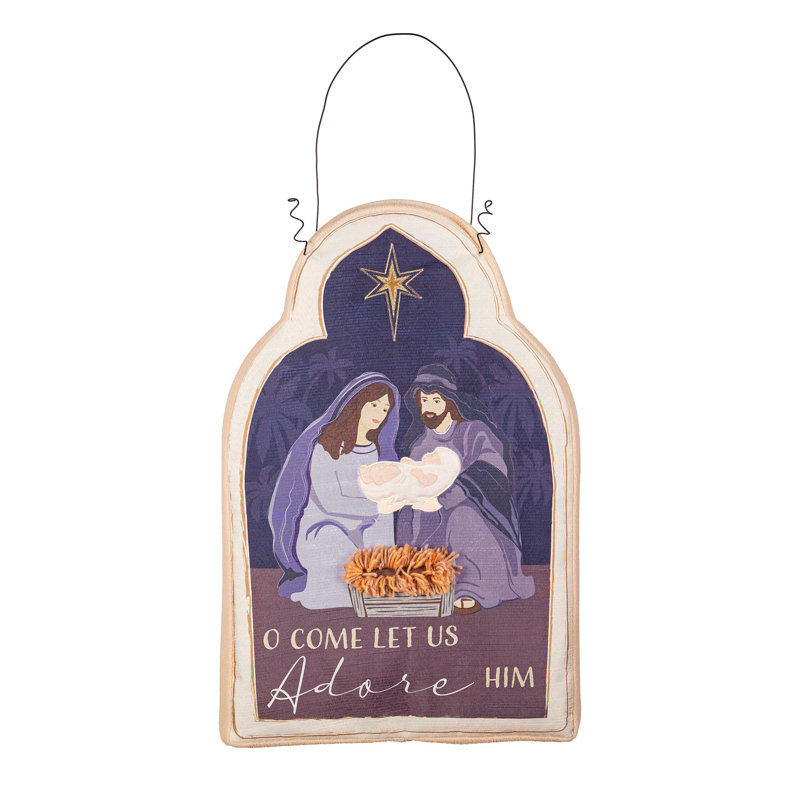 Décoration de porte «Come Let Us Adore him»