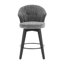 Tabouret de bar pivotant de 25 po de hauteur (2 personnes), gris foncé, bois massif, tissu chenille, pieds réglables pour la maison et la cuisine, hauteur réglable en gris 2, fabrication en bois, revêtement, salle à manger-45639161