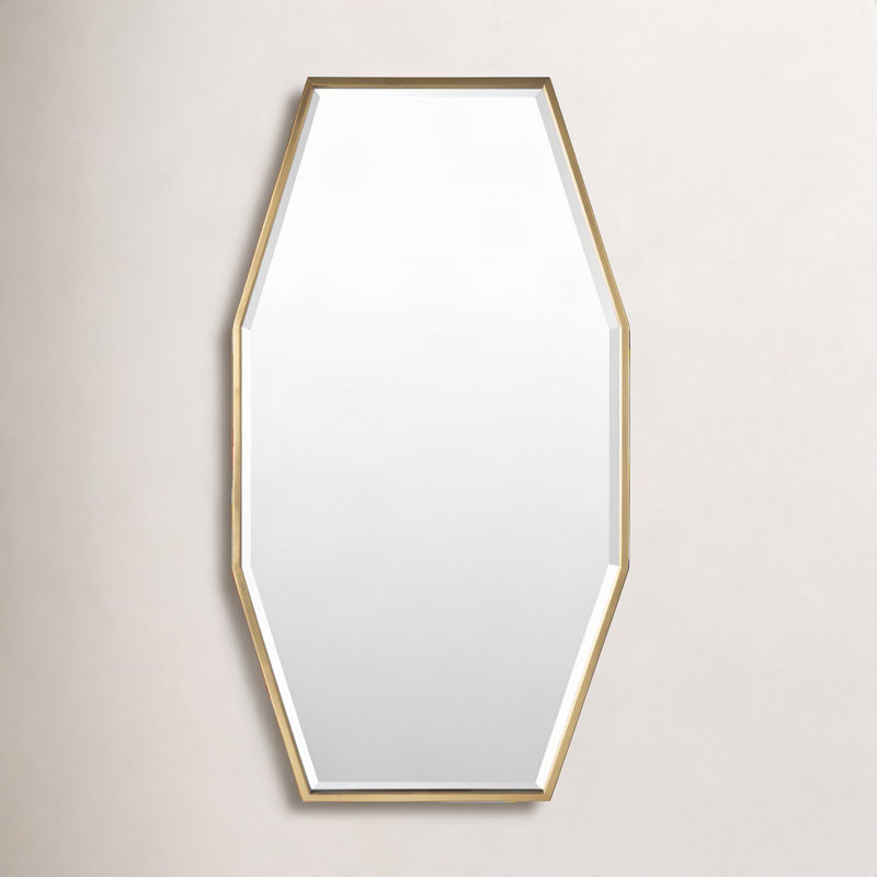 Gorecki Wood Flat Wall Mirror, Gold