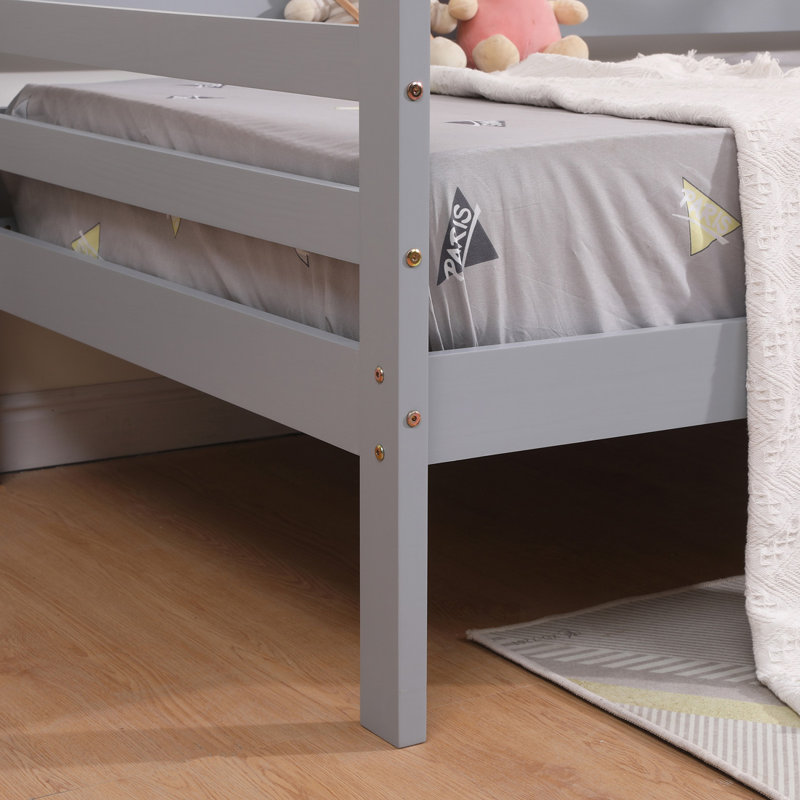 Laurentius Single (3') House Beds, Grey, Without Trundle, With 1 x Mattress