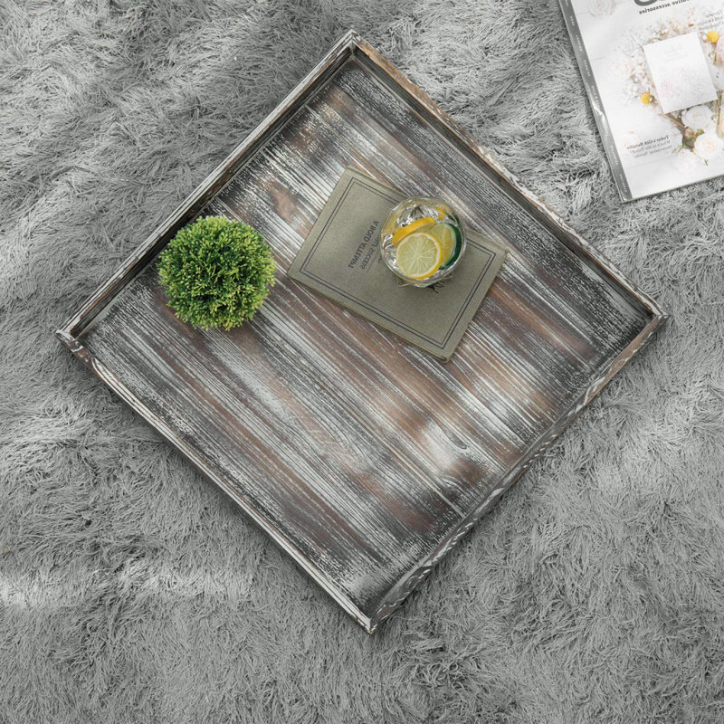 Simren Large Decorative Solid Wood Ottoman Tray