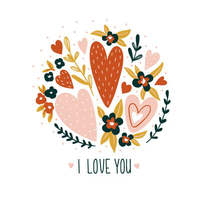 I Love You Hearts - Painting Print