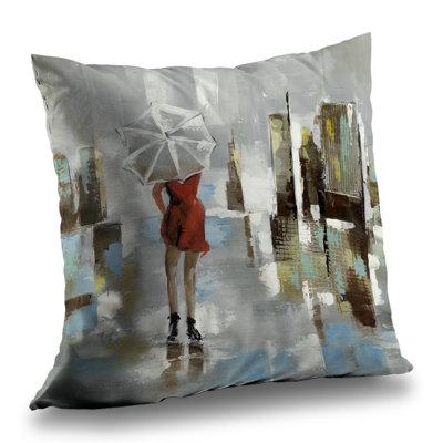 Red Romantic Poly Twill Throw for Home Decor | Red Dress Woman – Throw Pillow Cover Only, Double-Sided Print, Insert Not Included