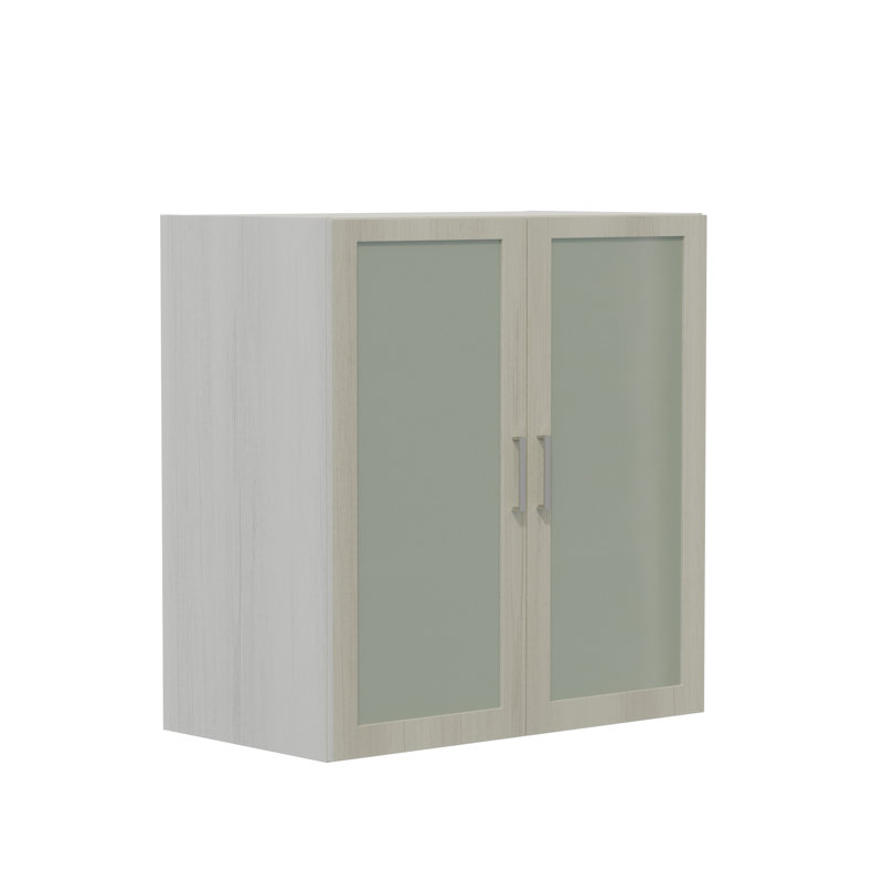 Armoire avec porte vitrée Mirella, Bois de frêne blanc