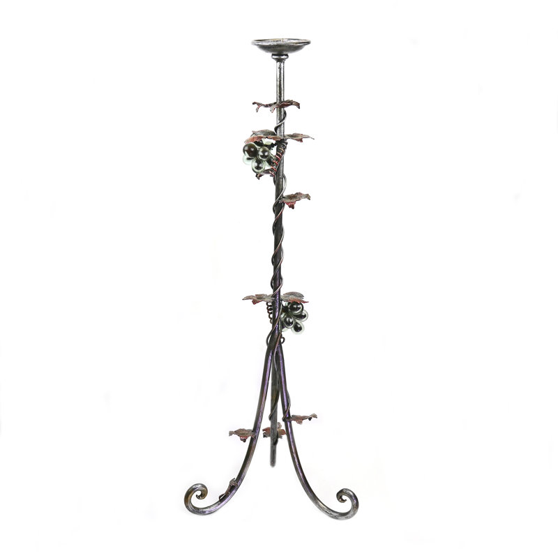 New Bordeaux Wrought and Glass Candleholder, 32" H x 12" W x 12" D