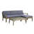 Coussin bleu / cadre gris est en rupture de stock