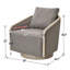 Fauteuil demi-tonneau pivotant en polyester de 30 po de largeur avec base en bois-903797185