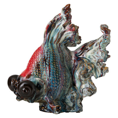 Large Dragon Eye Gold Fish Figurine