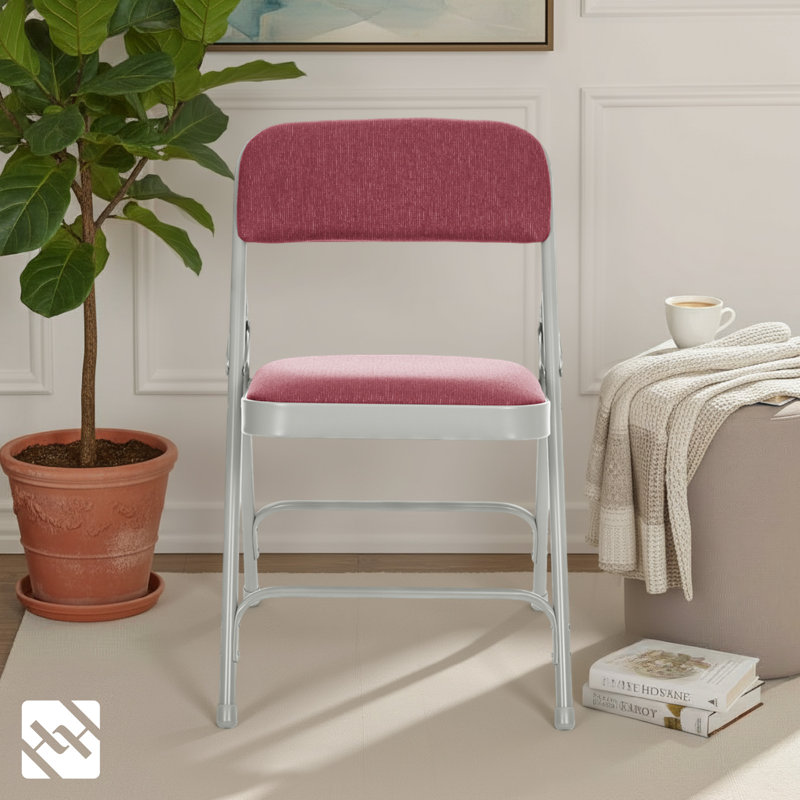 Bernadine Fabric Padded Folding Chair, Burgundy