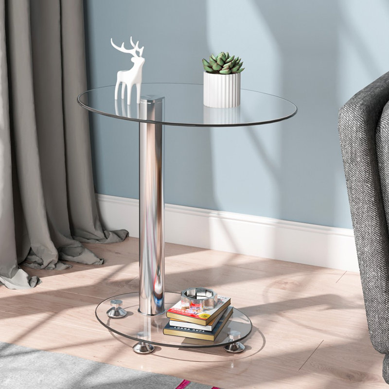 Miesville Glass Top C Table End Table