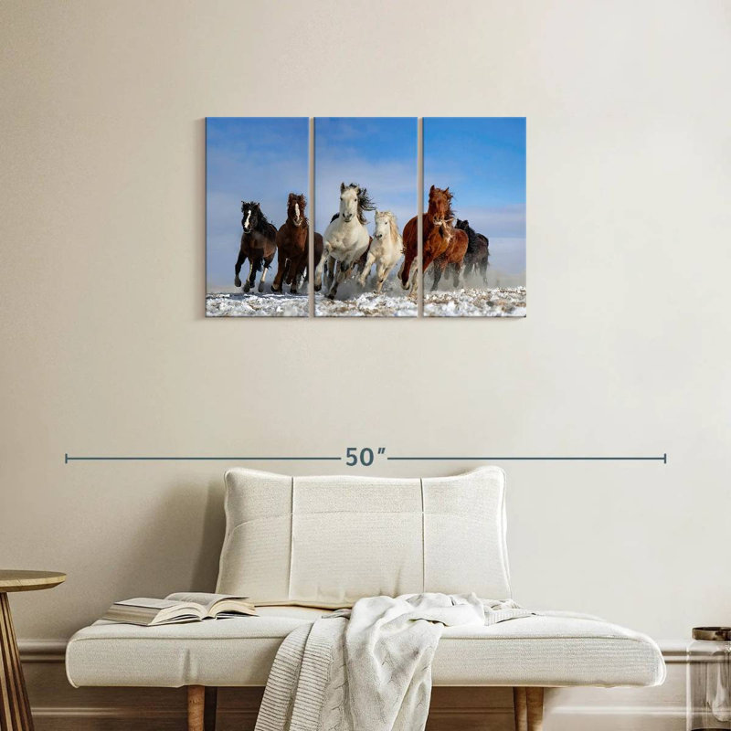 Brampt, chevaux de Mongolie, H 20 po x l 33 po