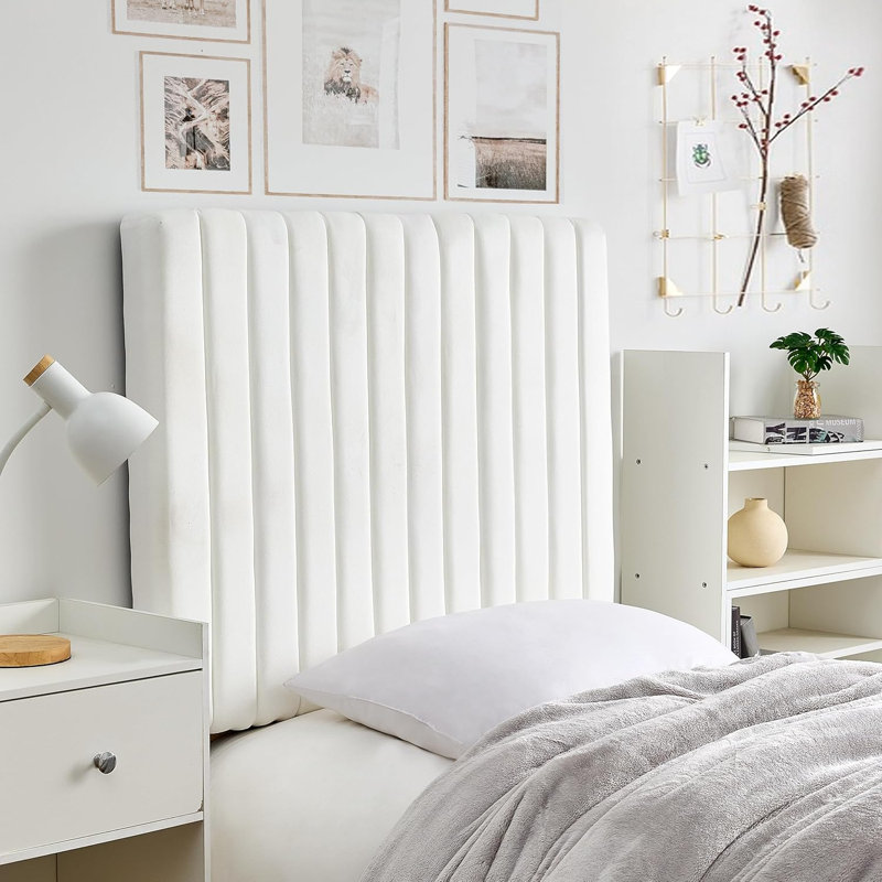 Tête de lit simple / simple XL Tavira Allure avec pieds - panneau classique - blanc velouté