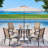 5 Piece Patio Dining Set, Outdoor Dining Table And Chairs Set For 4, 4 PVC-coated polyester Chairs, 1 Iron Square Table With Umbrella Hole, Patio Furniture Set For Deck, Backyard, Lawn, Poolside,-109576027