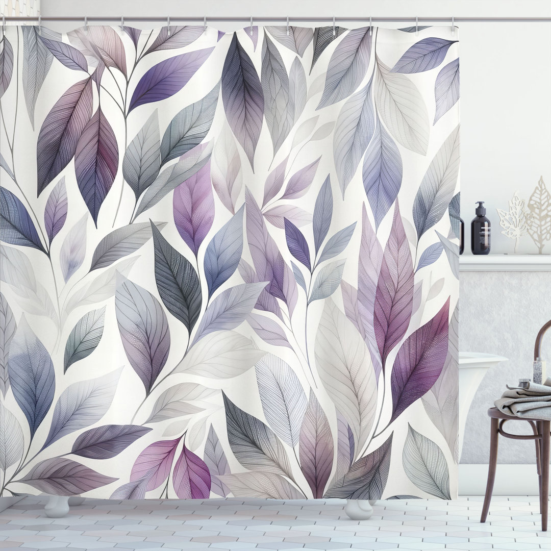 East Urban Home Lavender Shower Curtain Art Winter Dancing Leaves East Urban Home 
