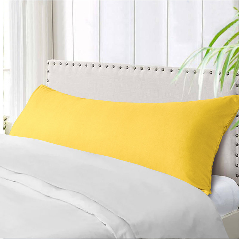 Body Pillow Cover, 1800 Brushed Microfiber Body Pillowcase with Envelope Closure - 20x54 Inches - NTBAY, Yellow