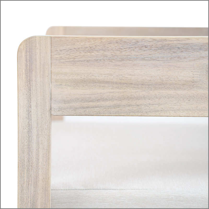 Fauteuil club pivotant en bois Telluride, finition blanc clair avec coussin beige, Blanc clair