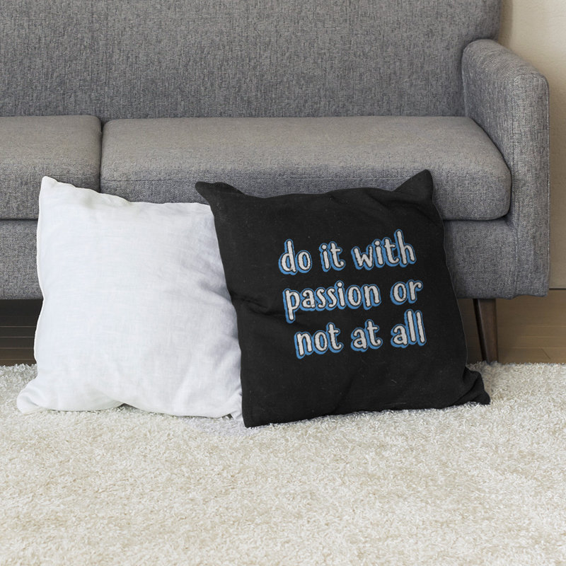 Coussin de sol inspiration passion, H 36 po x l 36 po, bleu