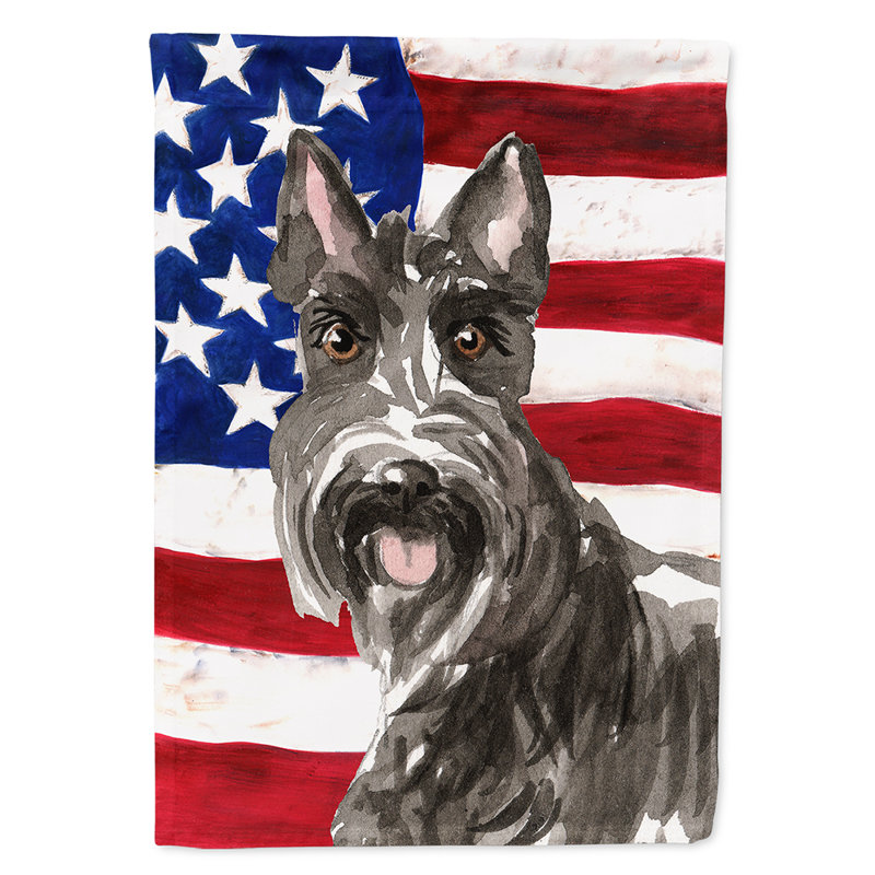 2 côtés en polyester de 2 côtés american drapeau de jardin, Terrier écossais bleu