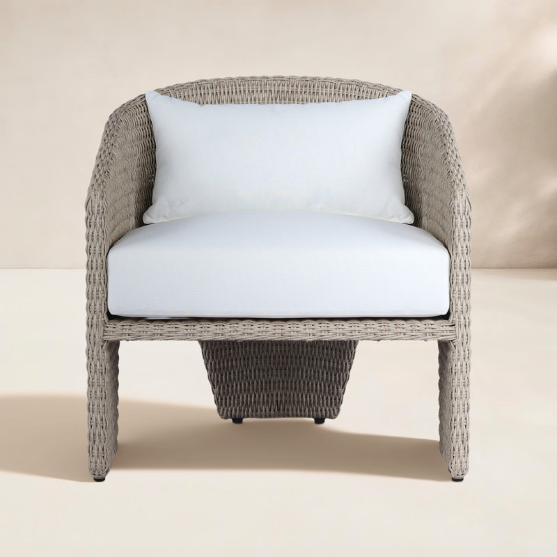 Fae Outdoor Dining Armchair, Vintage White/WHite