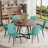Round Dining Table Set with Velvet Upholstery Chairs-896957265-896957264-892995273