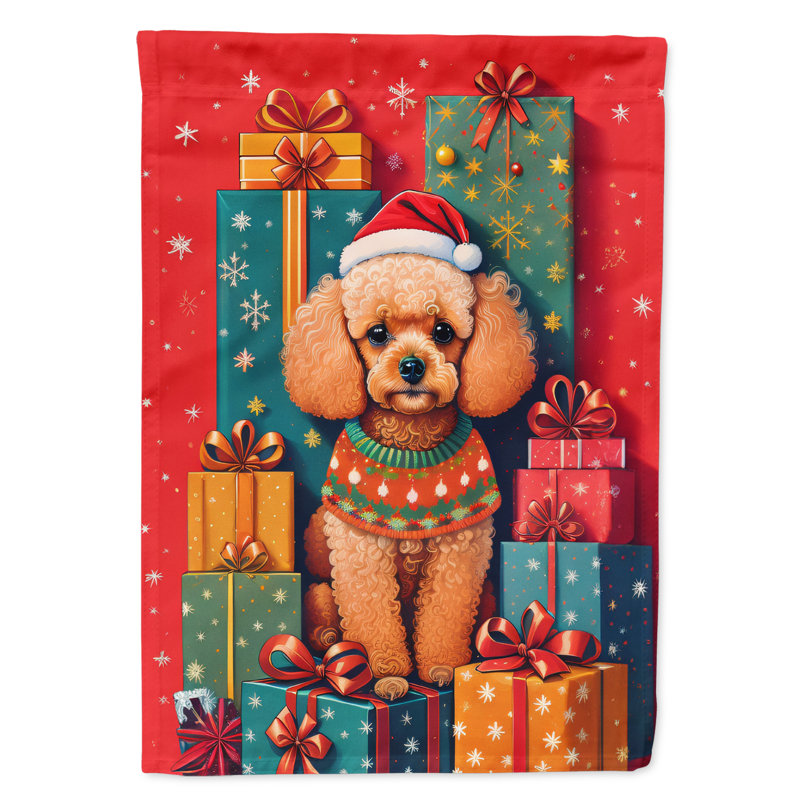 Drapeau de maison de Noël en polyester à double face H 40 po x l 28 po