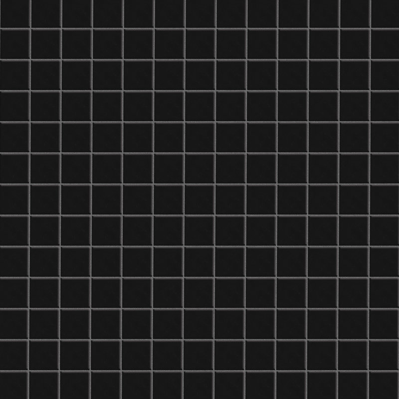Metro 1" Square 10-3/4" x 11-3/4" Porcelain Mosaic Floor and Wall Tile, Matte Black