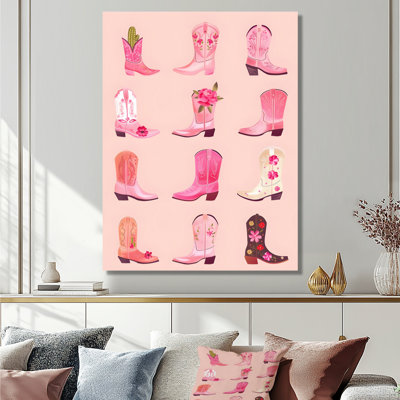 Pink Assorted Cowboy Boots - Cowgirls Wall Art