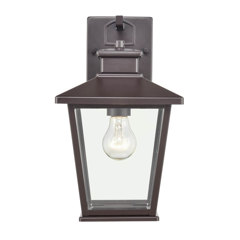 Steel Wall Light, Powder Coated Bronze, 13" H x 7.5" W x 7.5" D