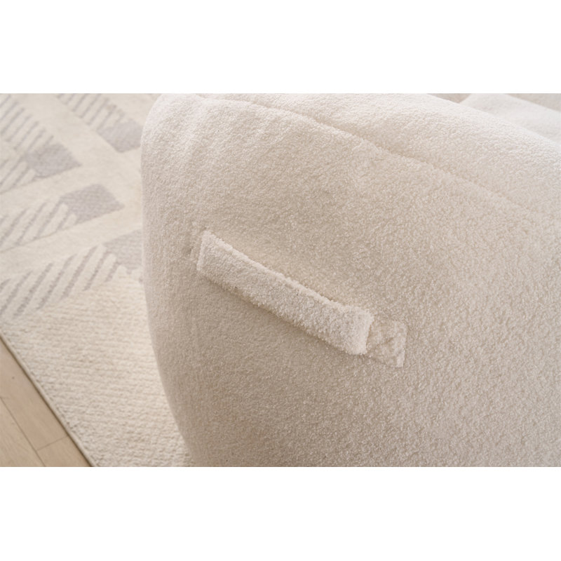 Indoor & Outdoor Foam Bean Bag Chairs, White Teddy