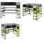 Lit mezzanine en bois de 78 po avec bureau de jeu et lumières à DEL RVB - Cadre double / double robuste avec ports USB et support de chevet-1517656927-1517656920