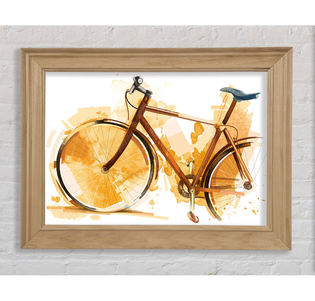 Aquarell Fahrrad - Einzelner Bilderrahmen Kunstdrucke