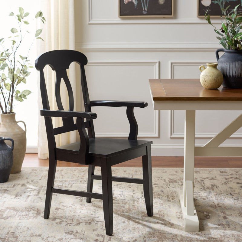 Chaise avec accoudoirs Hannelore, Noir