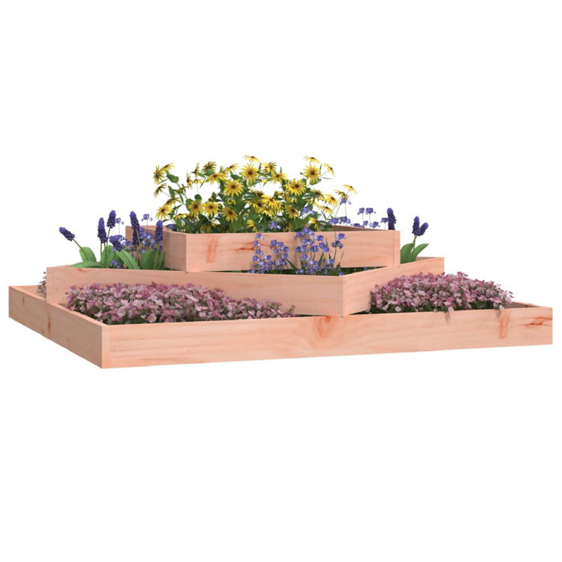 Antowan Self-Watering Wood Raised Garden Bed, Natural, 27cm H x 112cm W x 112cm D